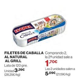 Oferta de Isabel - Filetes De Caballa Al Natural Al Grill por 3,39€ en El Corte Inglés