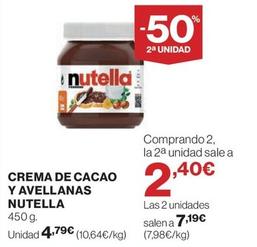 Oferta de Nutella - Crema De Cacao Y Avellanas por 4,79€ en El Corte Inglés