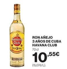 Oferta de Havana Club - Ron Añejo 3 Años De Cuba por 10,55€ en El Corte Inglés