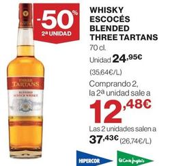 Oferta de  Three Tartans - Whisky Escoces Blended por 24,95€ en El Corte Inglés