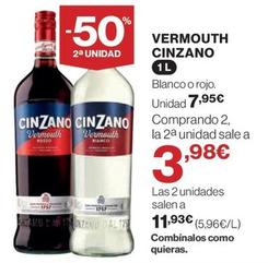 Oferta de Cinzano - Vermouth por 7,95€ en El Corte Inglés