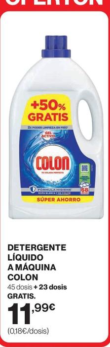 Oferta de Colon - Detergente Líquido A Máquina por 11,99€ en El Corte Inglés
