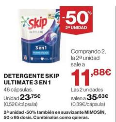 Oferta de Skip - Detergente Ultimate 3 En 1 por 23,75€ en El Corte Inglés
