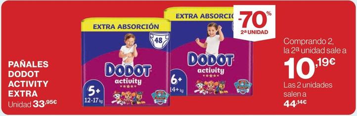 Oferta de Dodot - Pañales Activity Extra por 33,95€ en El Corte Inglés