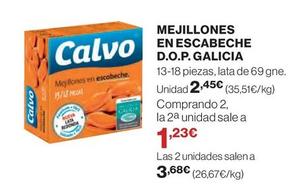 Oferta de Calvo - Mejillones En Escabeche D.o.p. Galicia por 2,45€ en El Corte Inglés