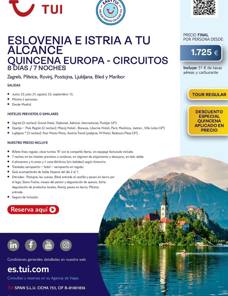 Oferta de Circuitos por 1725€ en Tui Travel PLC