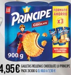 Oferta de Lu - Galletas Rellenas Chocolate Principe por 4,95€ en Claudio