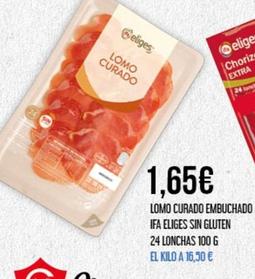Oferta de Ifa Eliges - Lomo Curado Embuchado Sin Gluten 24 Lonchas por 1,65€ en Claudio