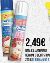 Oferta de Central Lechera Asturiana - Nata Normal O Light Spray por 2,49€ en Claudio