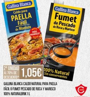 Oferta de Gallina Blanca - Caldo Natural Para Paella Fácil / Fumet Pescado De Roca Y Marisco 100% Naturalbrik por 1,05€ en Claudio