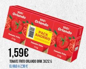 Oferta de Orlando - Tomate Frito por 1,59€ en Claudio