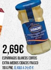 Oferta de Cidacos - Espárragos Blancos Cortos Extra Medios Frasco por 2,69€ en Claudio