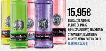 Oferta de Puerto De Indias - Bebida Sin Alcohol 0,0% Strawberry / Blackberry / Strawberry / Lemonberry / Sweet Melon por 15,95€ en Claudio