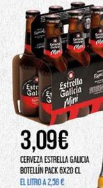 Oferta de Estrella Galicia - Cerveza Botellín Pack 6x por 3,09€ en Claudio