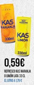 Oferta de Kas - Refresco Naranja O Limón por 0,59€ en Claudio