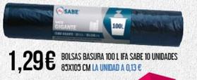 Oferta de Ifa Sabe - Bolsas Basura 100 L 10 Unidades 85x105 Cm por 1,29€ en Claudio