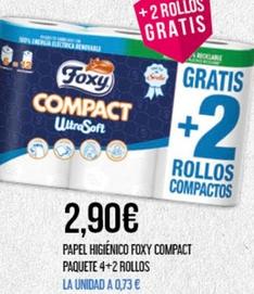 Oferta de Foxy - Papel Higiénico Compact Paquete 4+2 Rollos por 2,9€ en Claudio