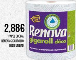 Oferta de Renova - Papel Cocina Gigarrollo Deco Unidad por 2,88€ en Claudio