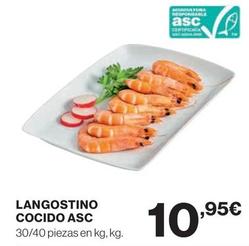 Oferta de Langostino Cocido Asc por 10,95€ en Hipercor