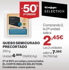 Oferta de Queso Semicurado Precortado por 4,9€ en Hipercor