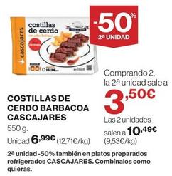 Oferta de Cascajares - Costillas De Cerdo Barbacoa por 6,99€ en Hipercor
