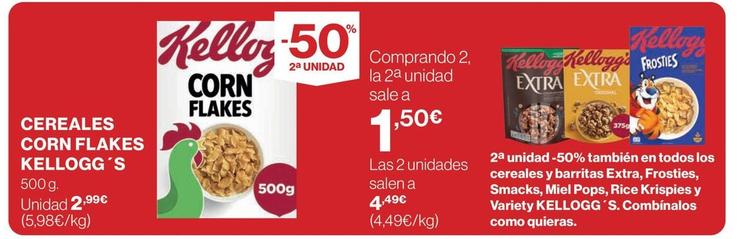 Oferta de Kellogg's - Cereales Corn Flakes por 2,99€ en Hipercor