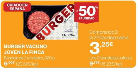 Oferta de La Finca - Burger Vacuno Joven por 6,5€ en Hipercor
