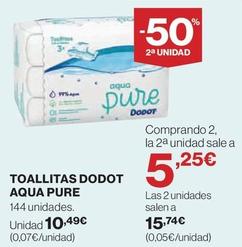 Oferta de Dodot - Toallitas Aqua Pure por 10,49€ en Hipercor