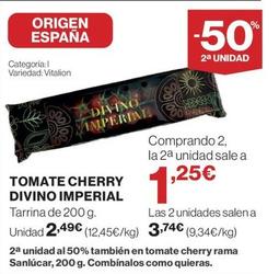 Oferta de  Divino Imperial - Tomate Cherry por 2,49€ en Hipercor