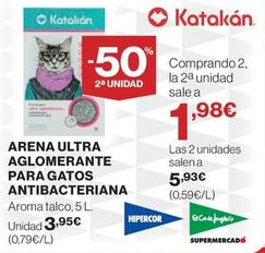 Oferta de Arena Ultra Aglomerante Para Gatos Antibacteriana por 3,95€ en Hipercor