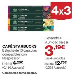 Oferta de Starbucks - Café por 4,25€ en Hipercor