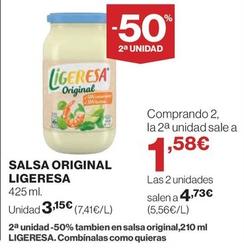 Oferta de Ligeresa - Salsa Original por 3,15€ en Hipercor
