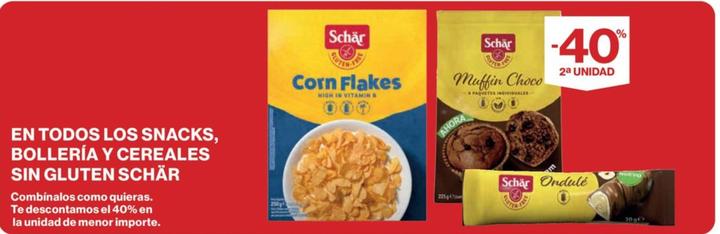 Oferta de Schär - En Todos Los Snacks, Bollería Y Cereales Sin Gluten en Hipercor
