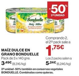 Oferta de Bonduelle - Maíz Dulce En Grano por 3,49€ en Hipercor