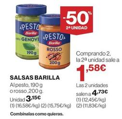 Oferta de Barilla - Salsas por 3,15€ en Hipercor