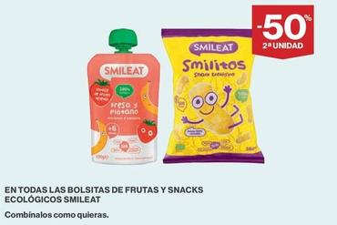 Oferta de Smileat - En Todas Las Bolsitas De Frutas Y Snacks Ecológicos en Hipercor
