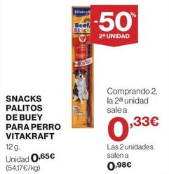 Oferta de Vitakraft - Snacks Palitos De Buey Para Perro por 0,95€ en Hipercor