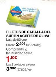 Oferta de Ribeira - Filetes De Caballa Del Sur En Aceite De Oliva por 2,2€ en Hipercor