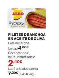 Oferta de Albo - Filetes De Anchoa En Aceite De Oliva por 4,8€ en Hipercor
