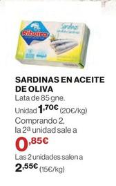 Oferta de Ribeira - Sardinas En Aceite De Oliva por 1,7€ en Hipercor