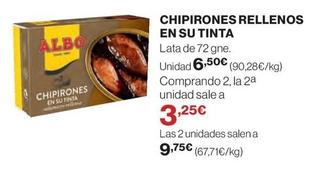 Oferta de Albo - Chipirones Rellenos En Su Tinta por 6,5€ en Hipercor