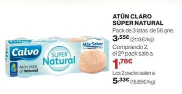 Oferta de Calvo - Atún Claro Al Natural por 3,55€ en Hipercor