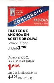 Oferta de Consorcio - Filetes De Anchoa En Aceite De Oliva por 3,2€ en Hipercor