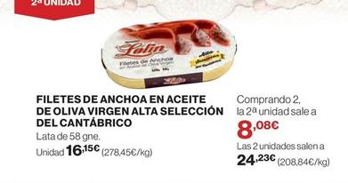 Oferta de Lolin - Iletes De Anchoa En Aceite De Oliva Virgen Alta Selección Del Cantábrico por 16,15€ en Hipercor