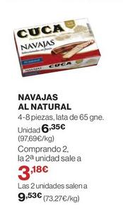 Oferta de Cuca - Navajas Al Natural por 6,35€ en Hipercor