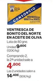 Oferta de Consorcio - Ventresca De Bonito Del Norte En Aceite De Oliva por 9,6€ en Hipercor