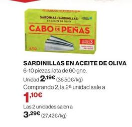 Oferta de Cabo De Peñas - Sardinillas En Aceite De Oliva por 2,19€ en Hipercor