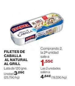 Oferta de Isabel - Filetes De Caballa Al Natural Al Grill por 3,09€ en Hipercor