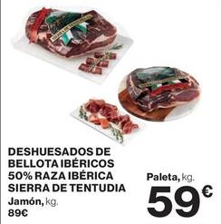 Oferta de Sierra De Tentudia - Deshuesados De Bellota Ibericos 50% Raza Iberica por 59€ en Supercor
