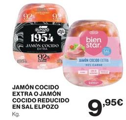 Oferta de El Pozo - Jamon Cocido Extra O Jamon Cocido Reducido En Sal por 9,95€ en Supercor